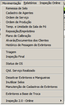 Tela do sistema CADEX
