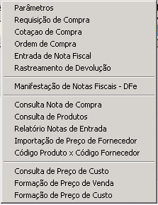 Tela do sistema CAD ERP