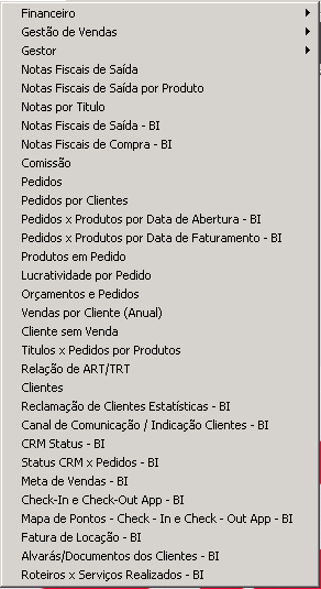 Tela do sistema CAD ERP