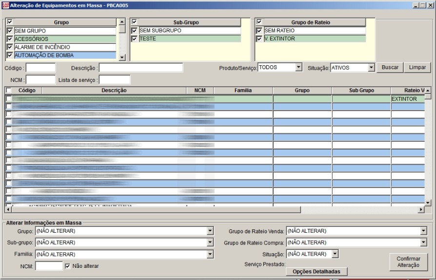 Tela do sistema CAD ERP