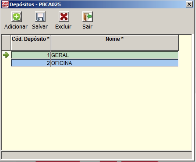 Tela do sistema CAD ERP