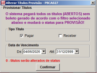 Tela do sistema CAD ERP