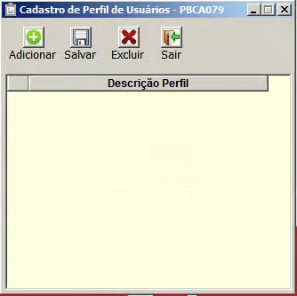 Tela do sistema CAD ERP