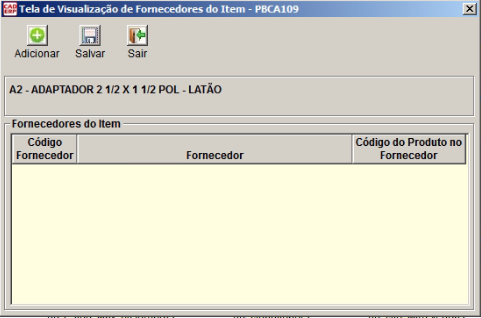 Tela do sistema CAD ERP