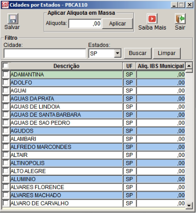 Tela do sistema CAD ERP