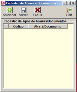 Tela do sistema CAD ERP