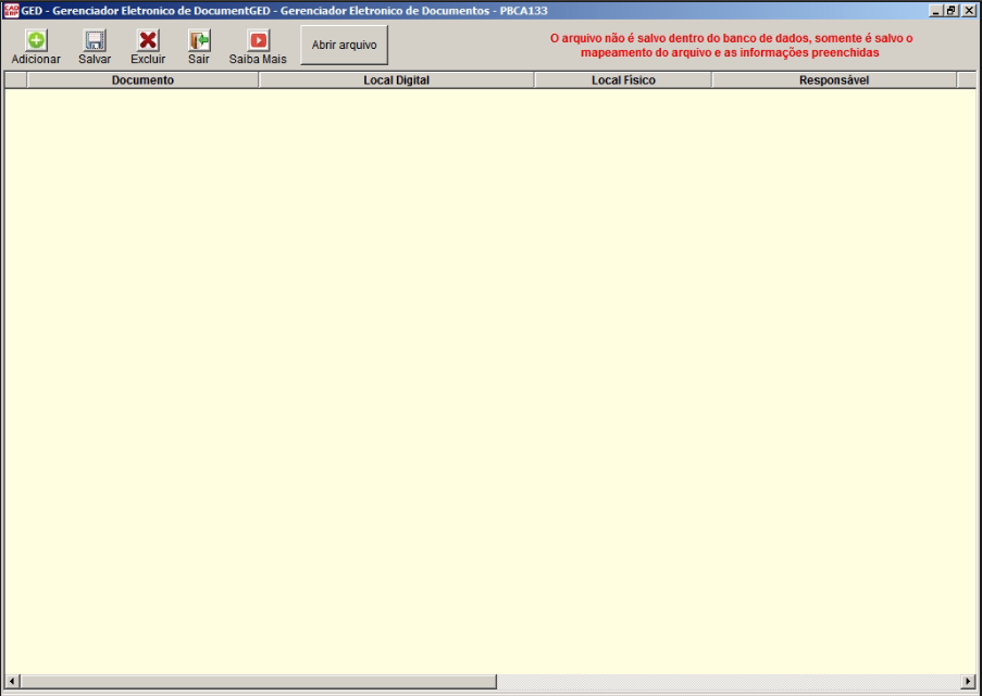 Tela do sistema CAD ERP